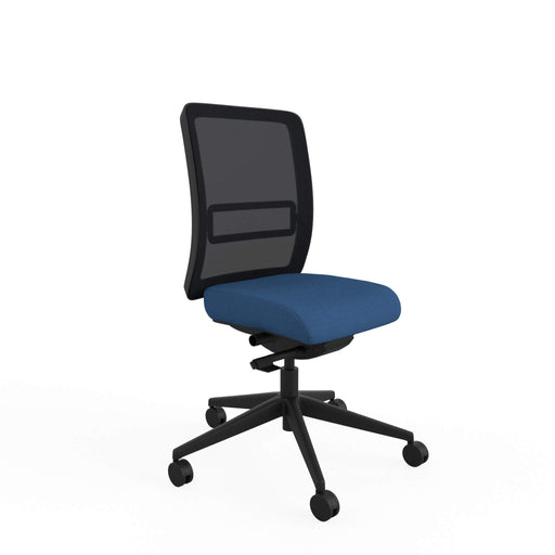 Ergonomic Home Office Chair with Slim-Line Mesh Backrest Height Adjustable Fabric Blue Without Arms