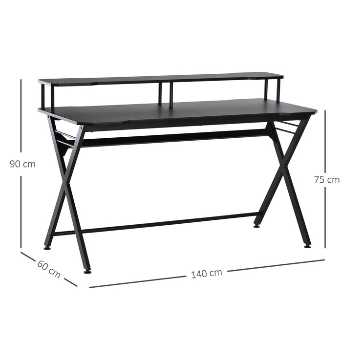 HOMCOM Gaming Desk Black 600 x 900 mm