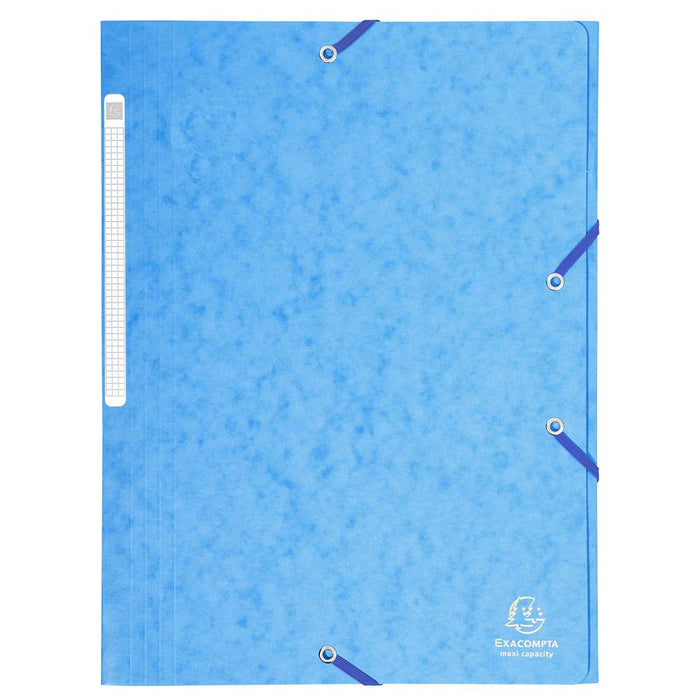 Exacompta 3 Flap Folder 17112H A4 Turquoise 425gsm Pressboard 24x32cm Pack of 25