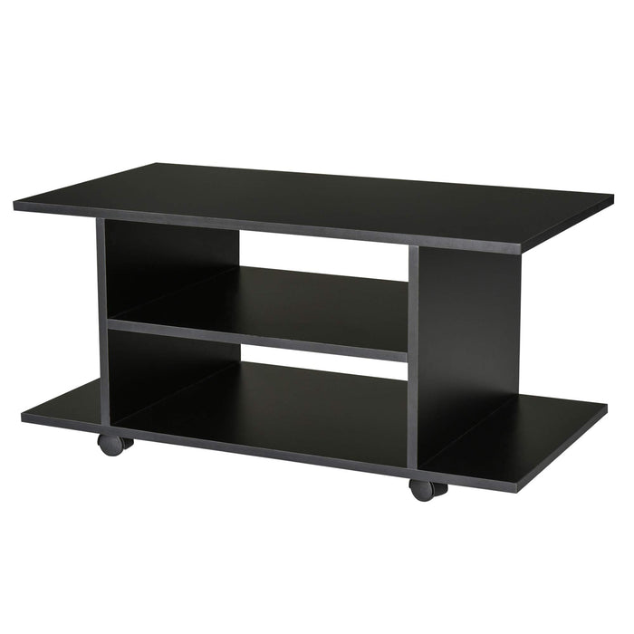 HOMCOM Mobile TV Stand 02-0610 Black 400 x 800 x 400 mm