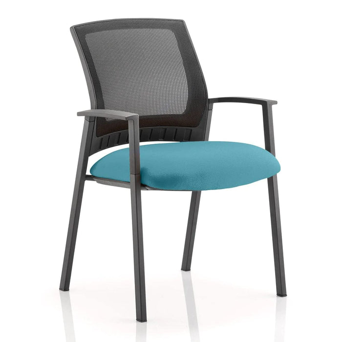 Dynamic Visitor Chair Fixed Armrest Metro Seat Maringa Teal Fabric