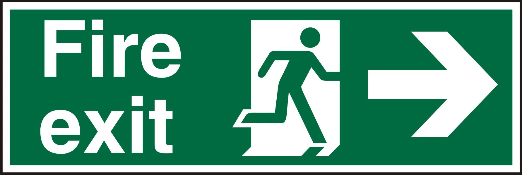 Fire Exit Sign with Right Arrow Plastic 10 x 30 cm