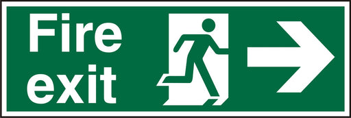 Fire Exit Sign with Right Arrow Plastic 10 x 30 cm