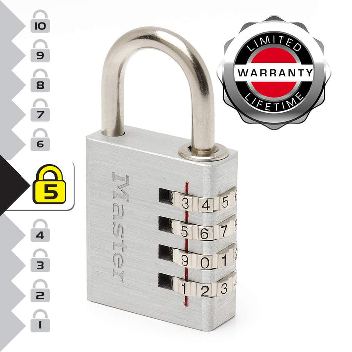 Master lock Padlock 7640EURD 4 x 7.8 cm Combination Aluminum Grey