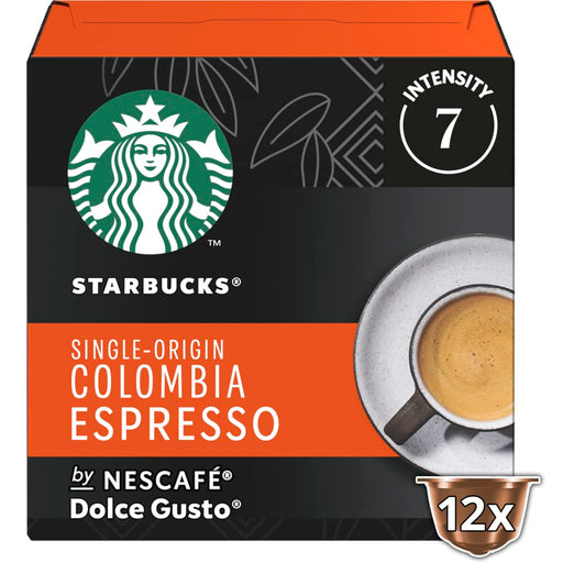 Starbucks Caffeinated Ground Coffee Pods Box Espresso 5.5 g Pack of 12