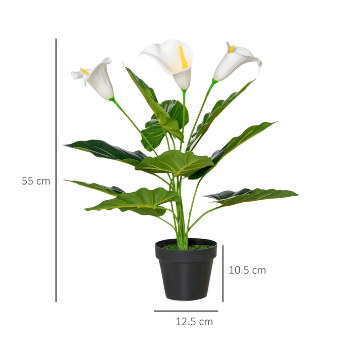 HOMCOM Artificial Plant White 12.5 x 12.5 x 55 mm Pack of 2