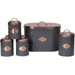 NEO Kitchen Storage Set Metal Grey And Copper Set of 5