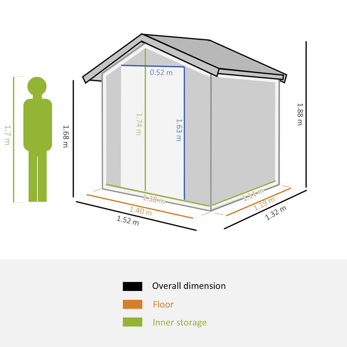 OutSunny Garden Shed Grey