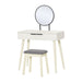 HOMCOM Dressing Table With Round Mirror White