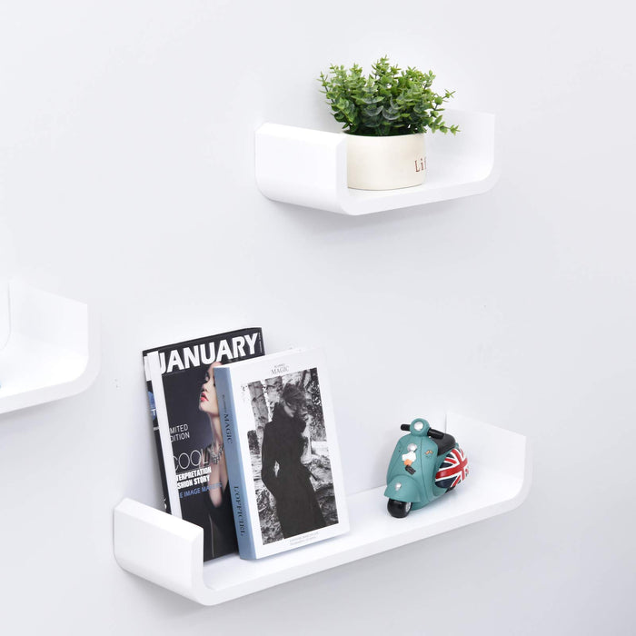 HOMCOM Set of 3 Floating Shelves White