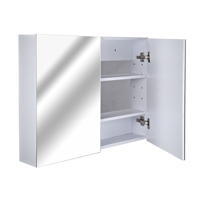 HOMCOM Wall Cabinet Mirror 834-044 Glass, MDF White 800 mm x 150 mm x 600 mm