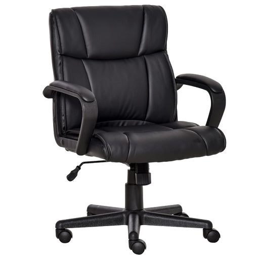 Vinsetto Executive Office Chair Leather with Adjustable Height Black