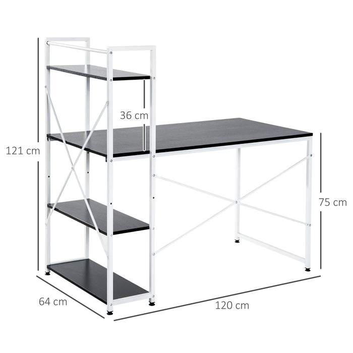 HOMCOM Desk Black 640 x 1,210 mm