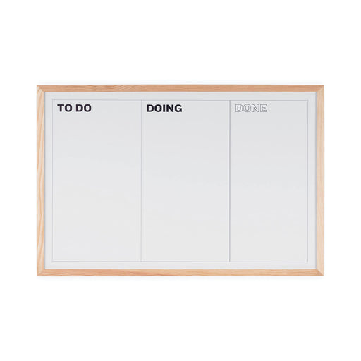 Bi-Office Whiteboard Magnetic Wall Mounted Lacquered Steel 90 (W)x60 (H) cm Pine Wood White