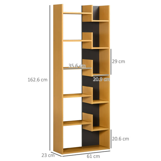 HOMCOM Bookcase 836-541V01CG Natural wood finish 610 x 230 x 1,626 mm