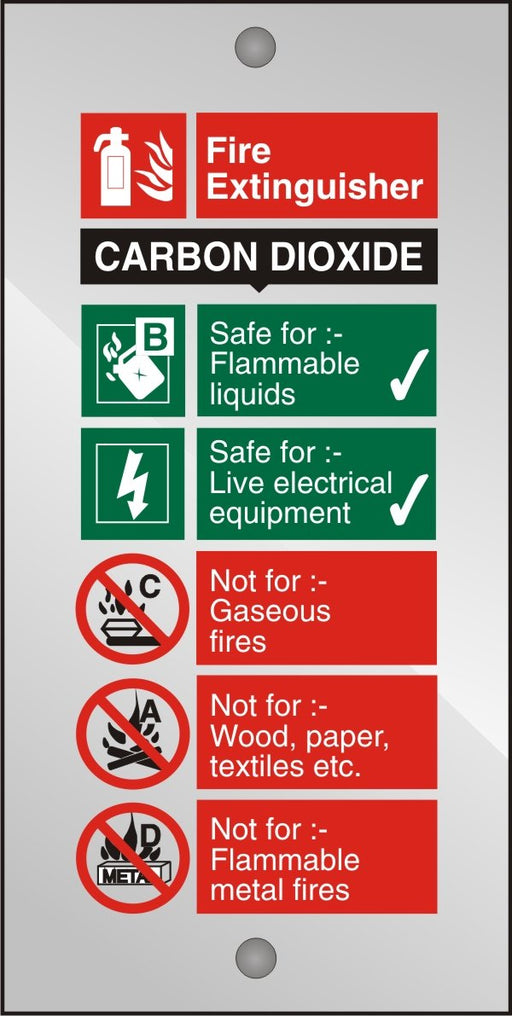 Fire Extinguisher Sign Carbon Dioxide Acrylic 20 x 10 cm