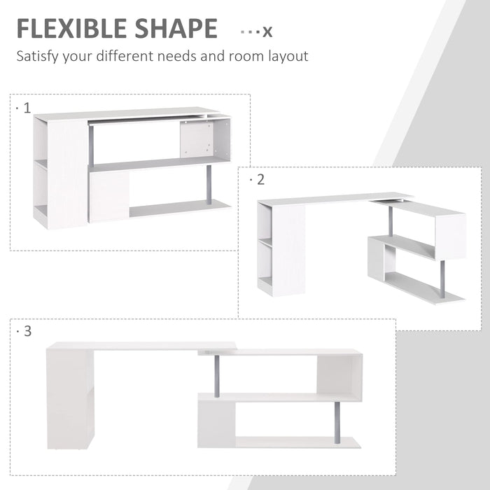 HOMCOM L Shaped Desk White 1,200 x 780 mm