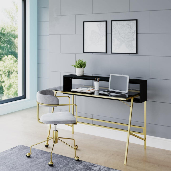 Alphason Desks AW21924 Black And Gold 1,200 (W) x 700 (D) x 895 (H) mm