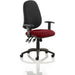 Dynamic Independent Seat & Back Task Operator Chair Height Adjustable Arms Eclipse Plus XL Black Back, Ginseng Chilli Seat Without Headrest High Back