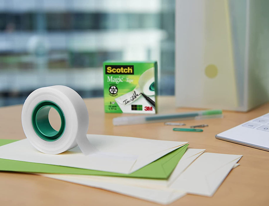 Scotch Magic Tape 19mm x 33m Invisible Value Pack 7+1 Free Rolls