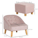 HOMCOM Sofa 310-062V70PK Eucalyptus Wood, Sponge, Dutch Velvet, PP 51 (W) x 51 (D) x 50 (H) mm Pink