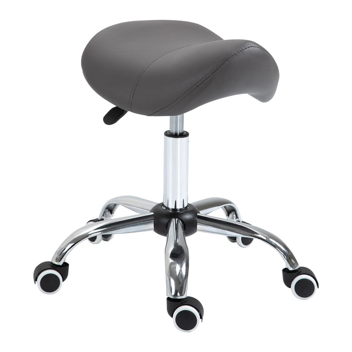 HOMCOM Cosmetic Stool Height Adjustable Salon Massage Spa Chair Grey