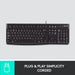 Logitech Wired Keyboard K120 QWERTY GB Black