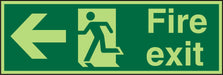 Fire Exit Sign Left Arrow Vinyl 10 x 30 cm