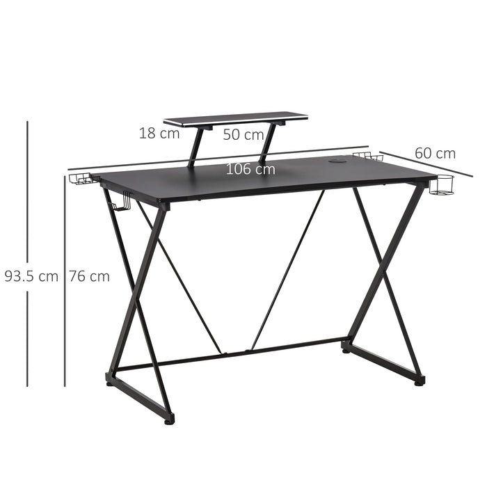 HOMCOM Gaming Desk Black 600 x 935 mm