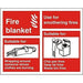 Fire Sign Blanket Plastic 12 x 15 cm