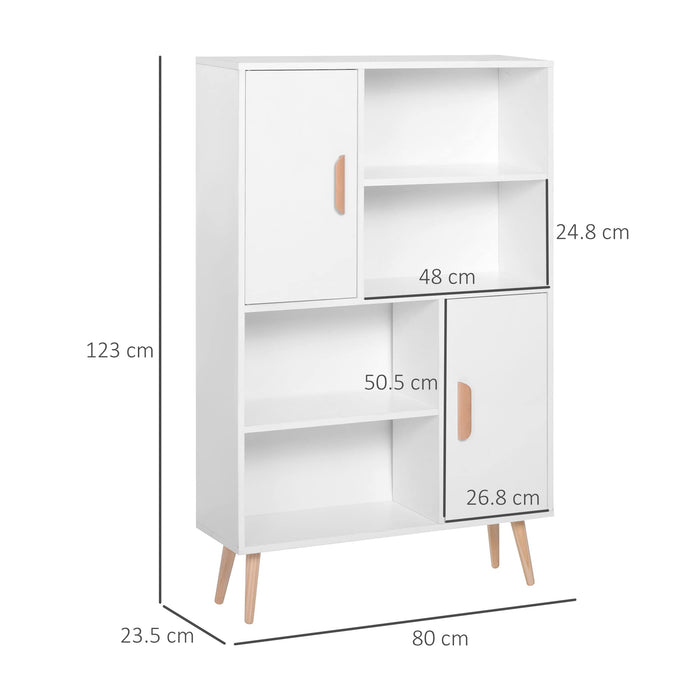 HOMCOM Sideboard Bookshelf with Two Doors White 800 x 235 x 1,230 mm