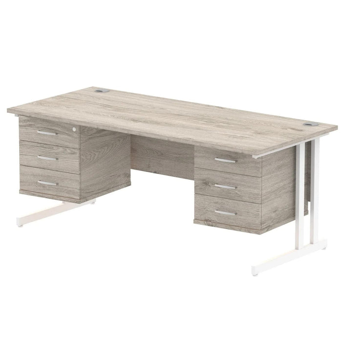 dynamic Ergonomic Desk Impulse MIRDC18FP3FP3WGRY Grey Oak 1800 mm x 800 mm x 730 mm