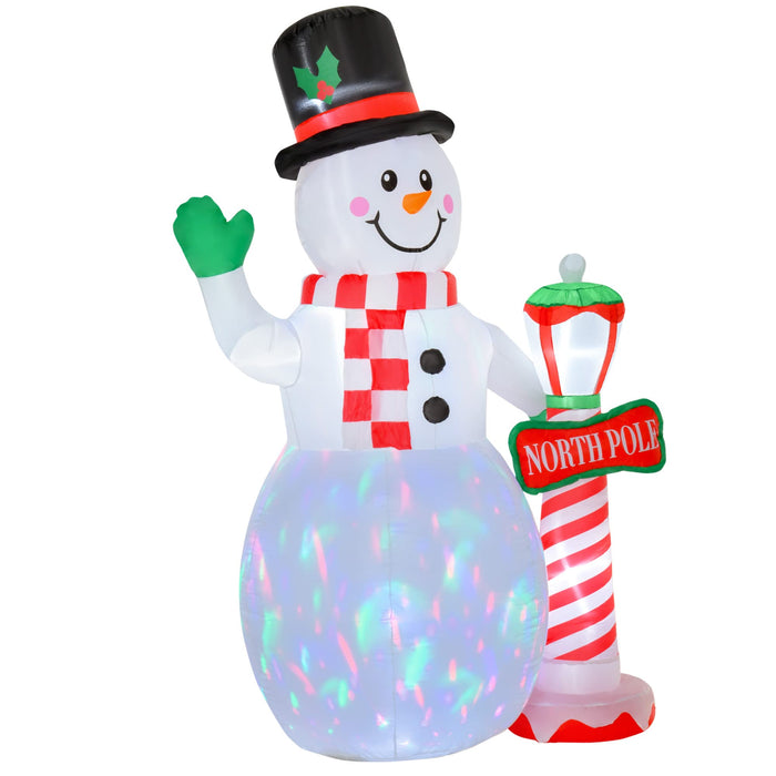 HOMCOM Christmas Snowman with Lamp Inflatable White 103 x 240 cm