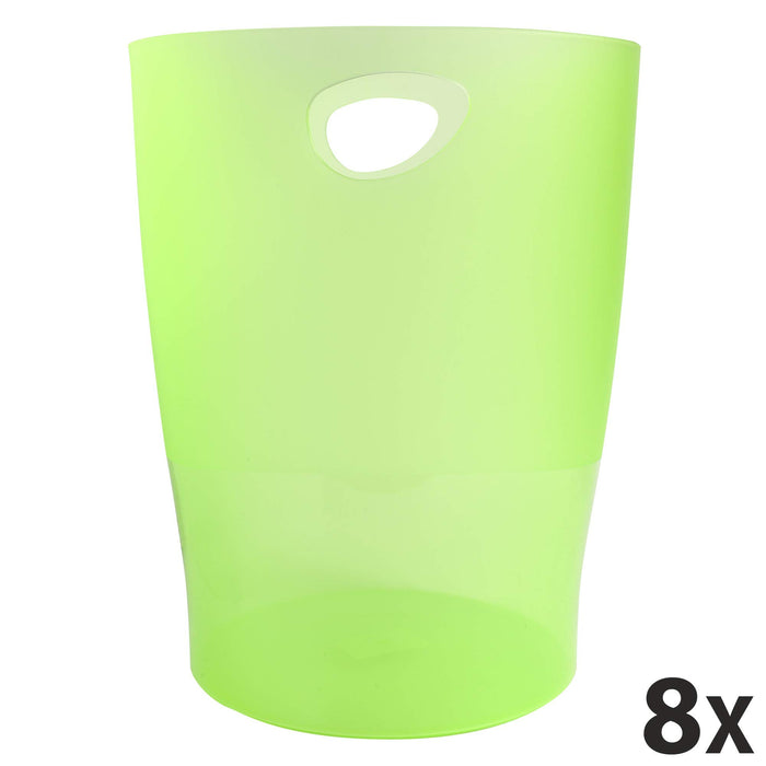 Exacompta Waste Paper Bin EcoBin 15L 26.3 x 26.3 x 33.5 cm Apple Green Pack of 8