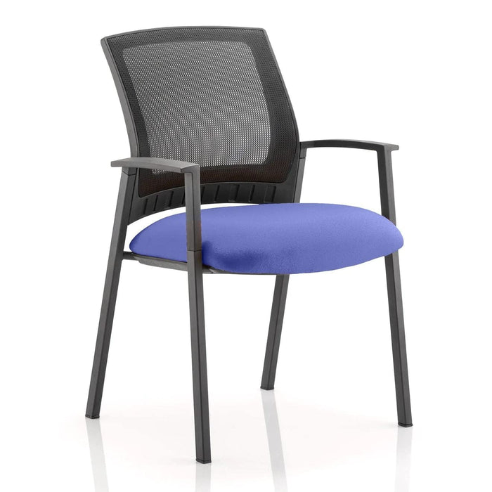 Dynamic Visitor Chair Fixed Armrest Metro Seat Stevia Blue Fabric