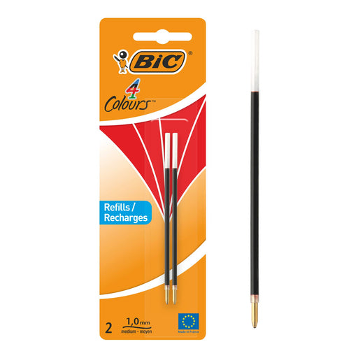 BIC Ballpoint Pen Refill 4 Colours 0.4 mm Red Pack of 2