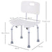 HOMCOM Shower Stool Plastic White