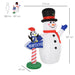 HOMCOM Christmas Snowman Inflatable Multicolour 92 x 187.9 cm