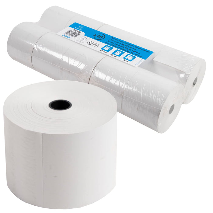 Exacompta Thermal Roll 60 mm x 80 mm x 12 mm x 76 m 55 gsm Pack of 10 Rolls