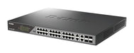 D-Link DSS 200G-28MPP - Switch - Managed - 24 x 10/100/1000 (PoE) + 4 x combo SFP - rack-mountable - PoE (518 W)