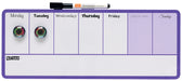 Nobo Mini Wall Mountable Magnetic Whiteboard Weekly Planner 1904048 Lacquered Steel 360 x 140 mm White, Purple