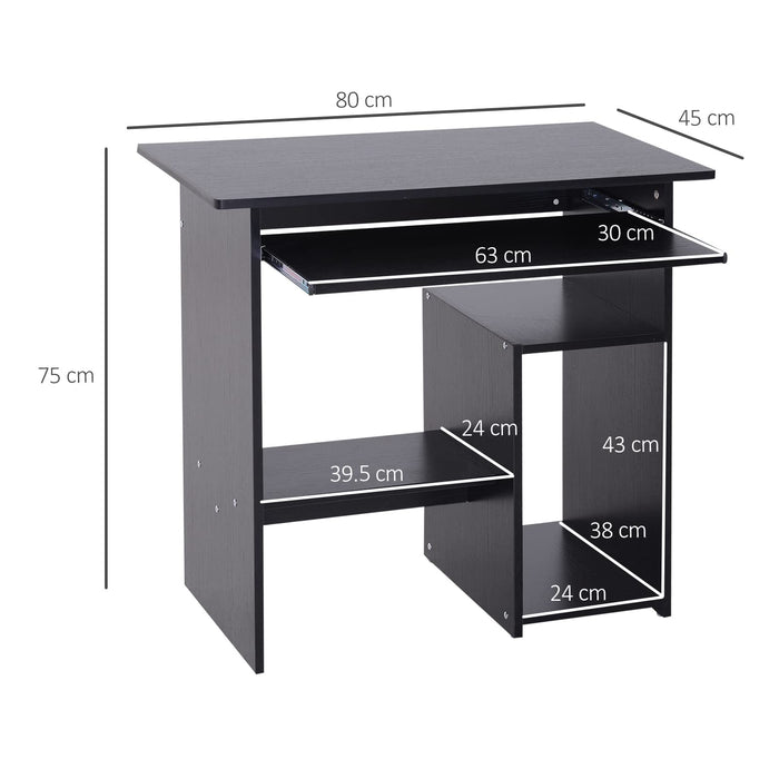 HOMCOM Computer Desk Black 450 x 735 mm