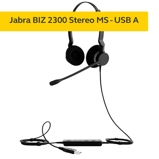 Jabra BIZ 2300 USB MS Duo - Headset - on-ear - wired - USB