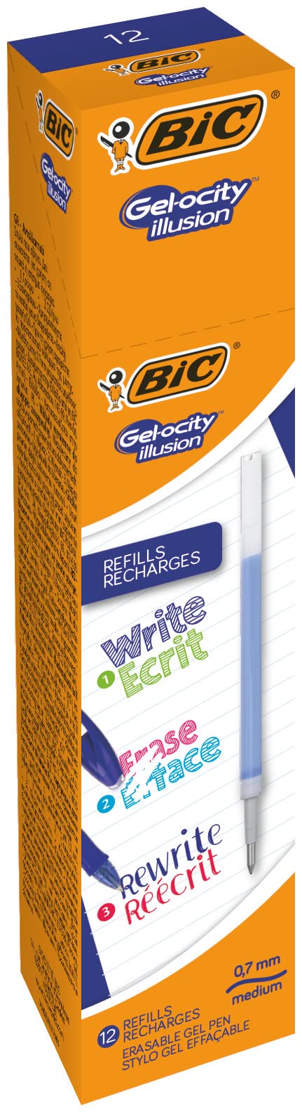 BIC Gel-ocity Illusion Pen Refill 0.35 mm Blue Pack of 12