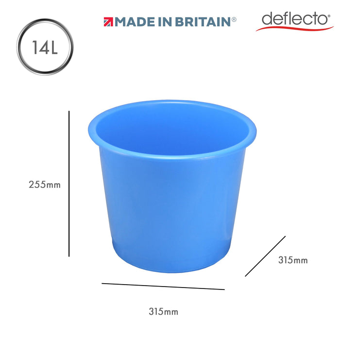 Plastic Waste Bin 14L Blue 31.4 x 31.4 x 25.4 cm