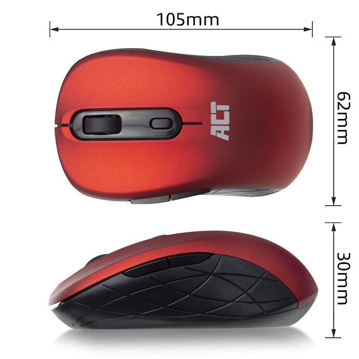 ACT AC5135 Mouse Wireless With USB Red