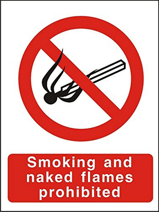 Prohibition Sign Naked Flames Plastic 20 x 15 cm