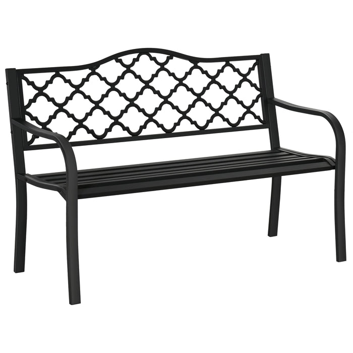 OutSunny Garden Bench Black 585 x 890 mm