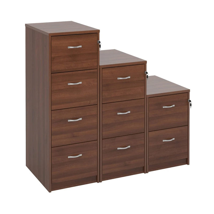 Dams International Filing Cabinet 4 Drawer Walnut 480 x 655 x 1,360 mm