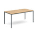 Dams International Rectangular Meeting Room Table with Oak Coloured MFC Top and Graphite Frame Flexi 1600 x 800 x 725mm